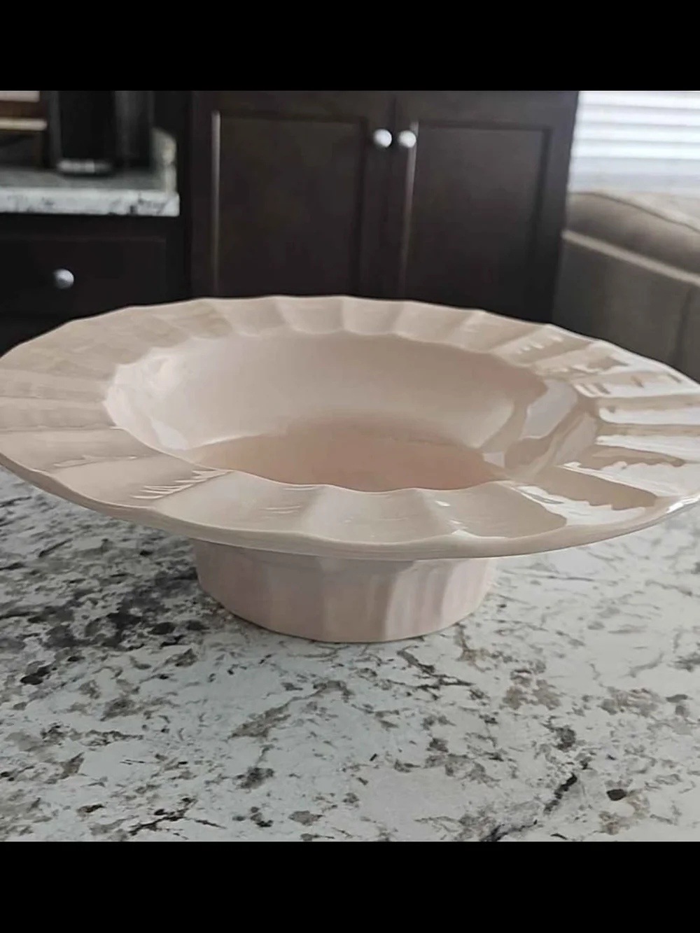 Studio McGee Peach Ceramic Scalloped Serving Bowl